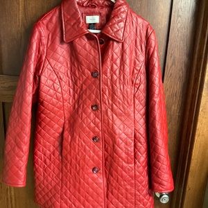 Neiman Marcus Exclusive Quilted Red Leather Jacket